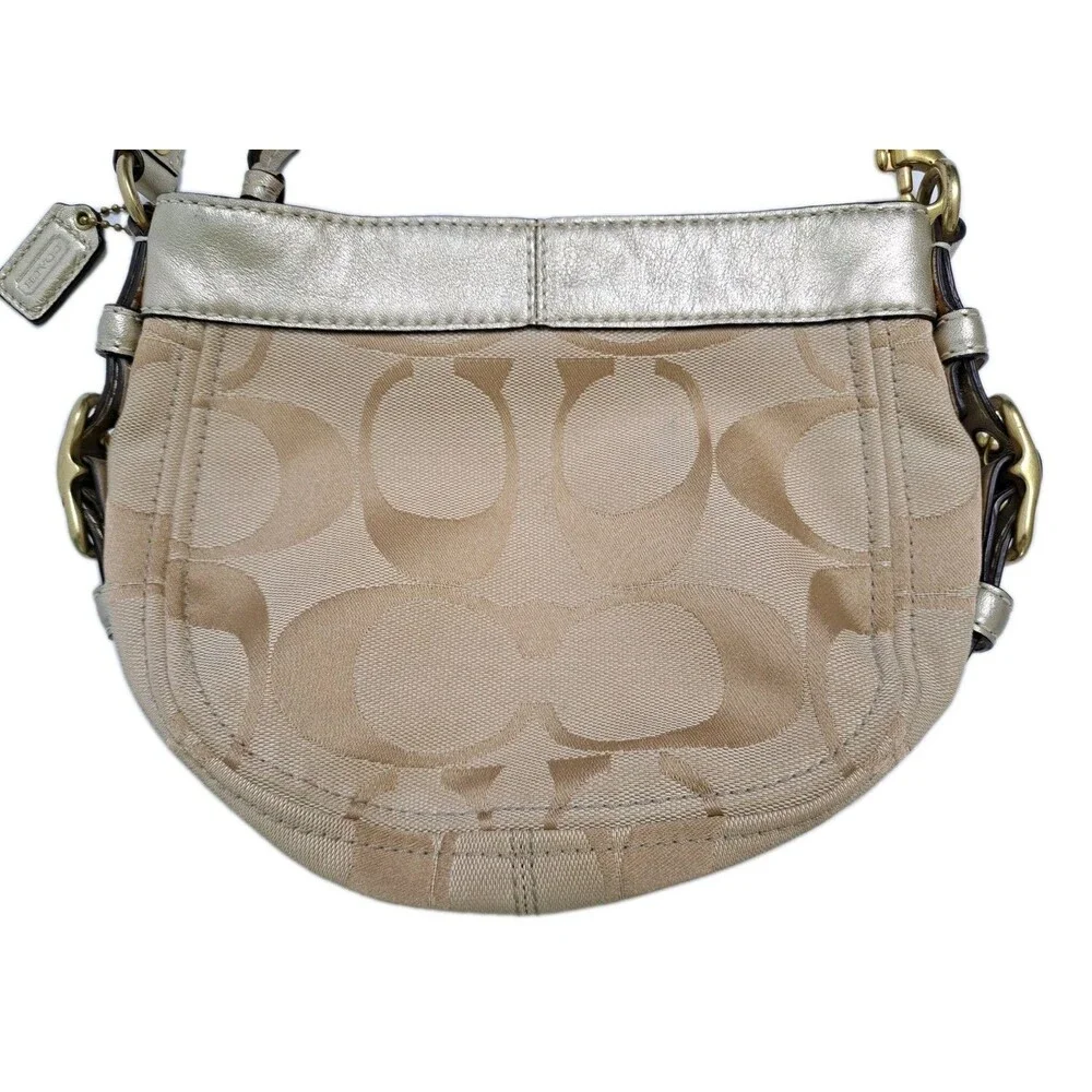 Coach Mini Zoe Vintage Hobo Shoulder Hand Bag 41856 Gold Chapagne Vintage